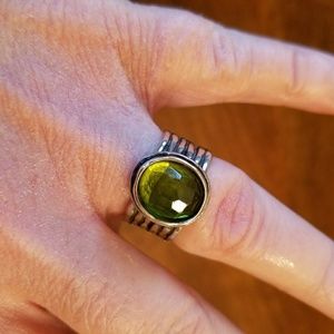 Silpada R1463 Oxidized Silver w/Green Stone Ring